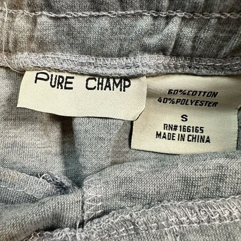 NWT Pure Champ Men’s Gray French Terry Casual Gym Shorts w/Zip Pockets - Small